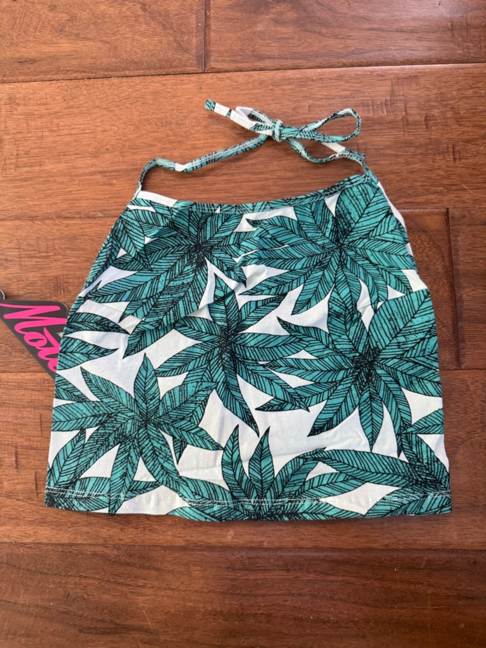 Motel Fonda Crop Top Jungle Palm Green NWT